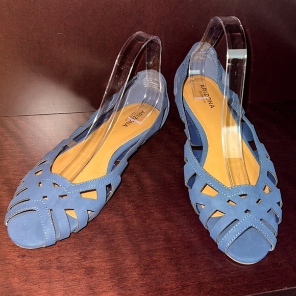 Arizona Jean Co. Suede Jaiden Blue Casual Ballet Flats Size 9.5 - Picture 1 of 7